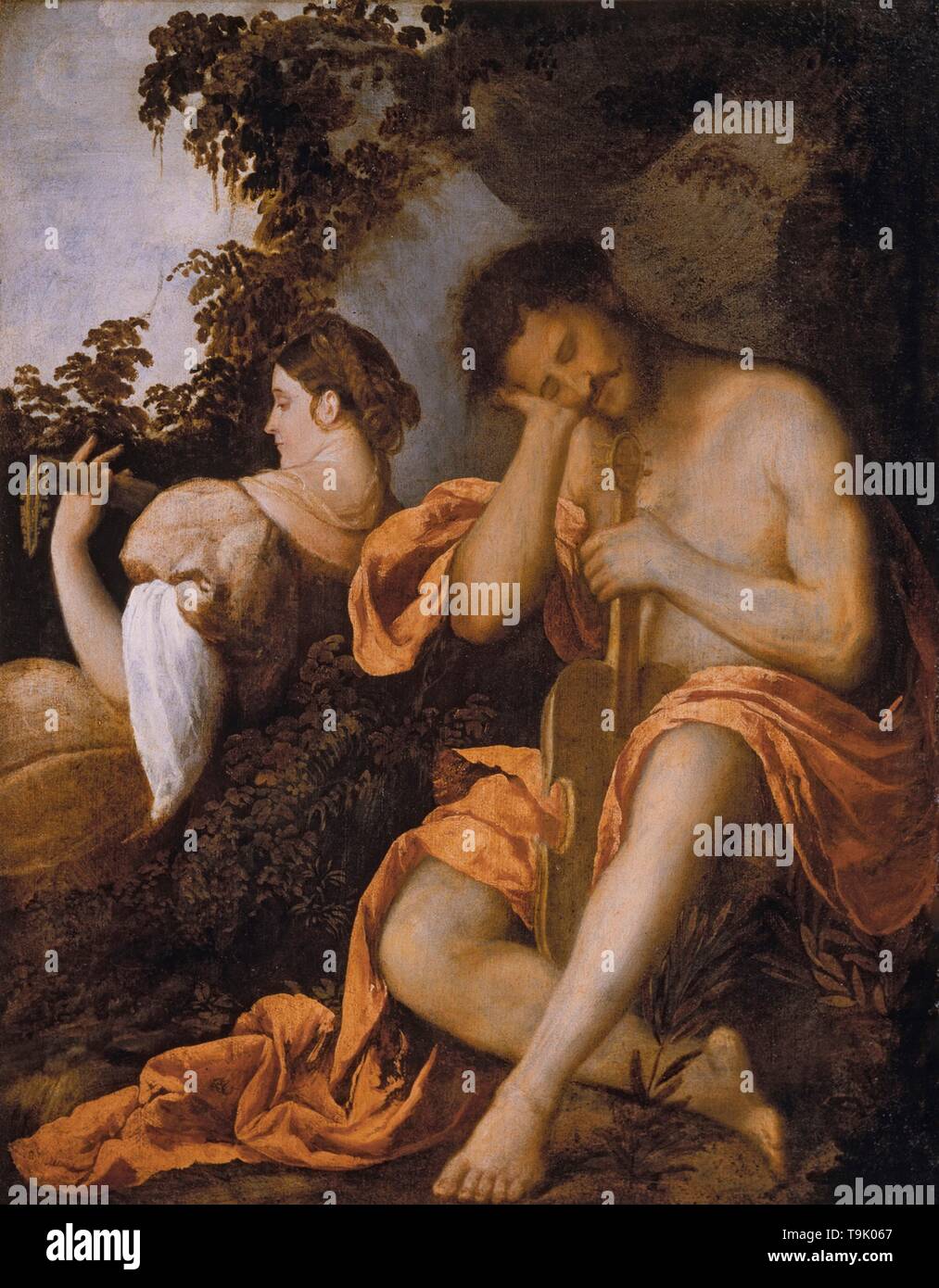 Les musiciens. Musée : l'Accademia Carrara, Bergame. Auteur : Giovanni Cariani. Banque D'Images