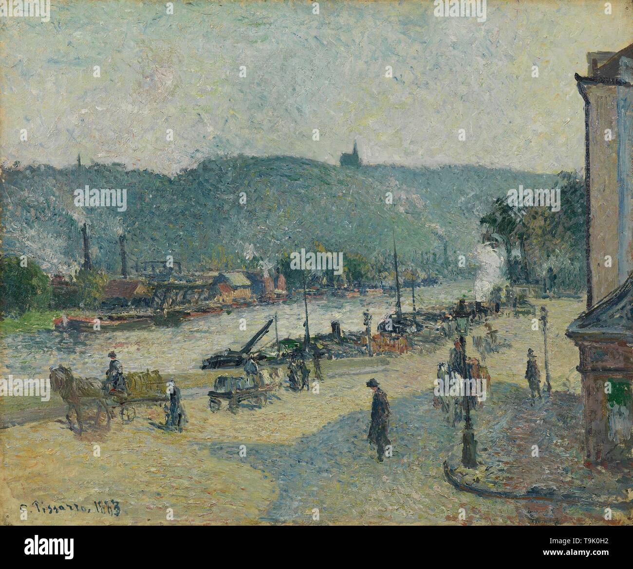 Place Lafayette, Rouen. Musée : Courtauld Institute of Art, Londres. Auteur : Camille Pissarro. Banque D'Images
