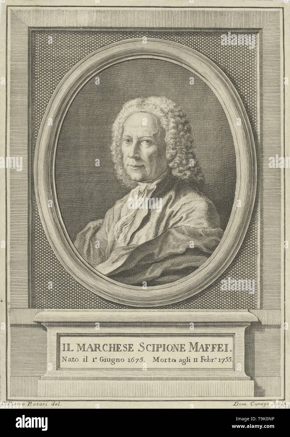 Portrait du poète Scipione Maffei (1675-1755). Musée : collection privée. Auteur : PIETRO ANTONIO ROTARI. Banque D'Images