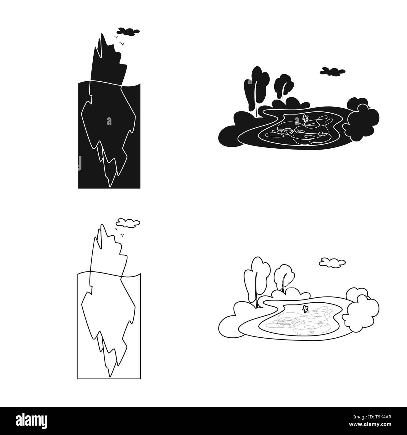 Iceberg,étang,ice,lac,sous-marine,mer,océan,hiver,glacier,nature,randonnée,bleu,patinoire,polaire,climat,Noël,texture,neige,froid,congelés,transparent,eau,gel,nettoyer,humide,carre,set,pureté icône,,illustration,collection,isolé,design,graphisme,élément,signe, vecteurs vecteur , Illustration de Vecteur