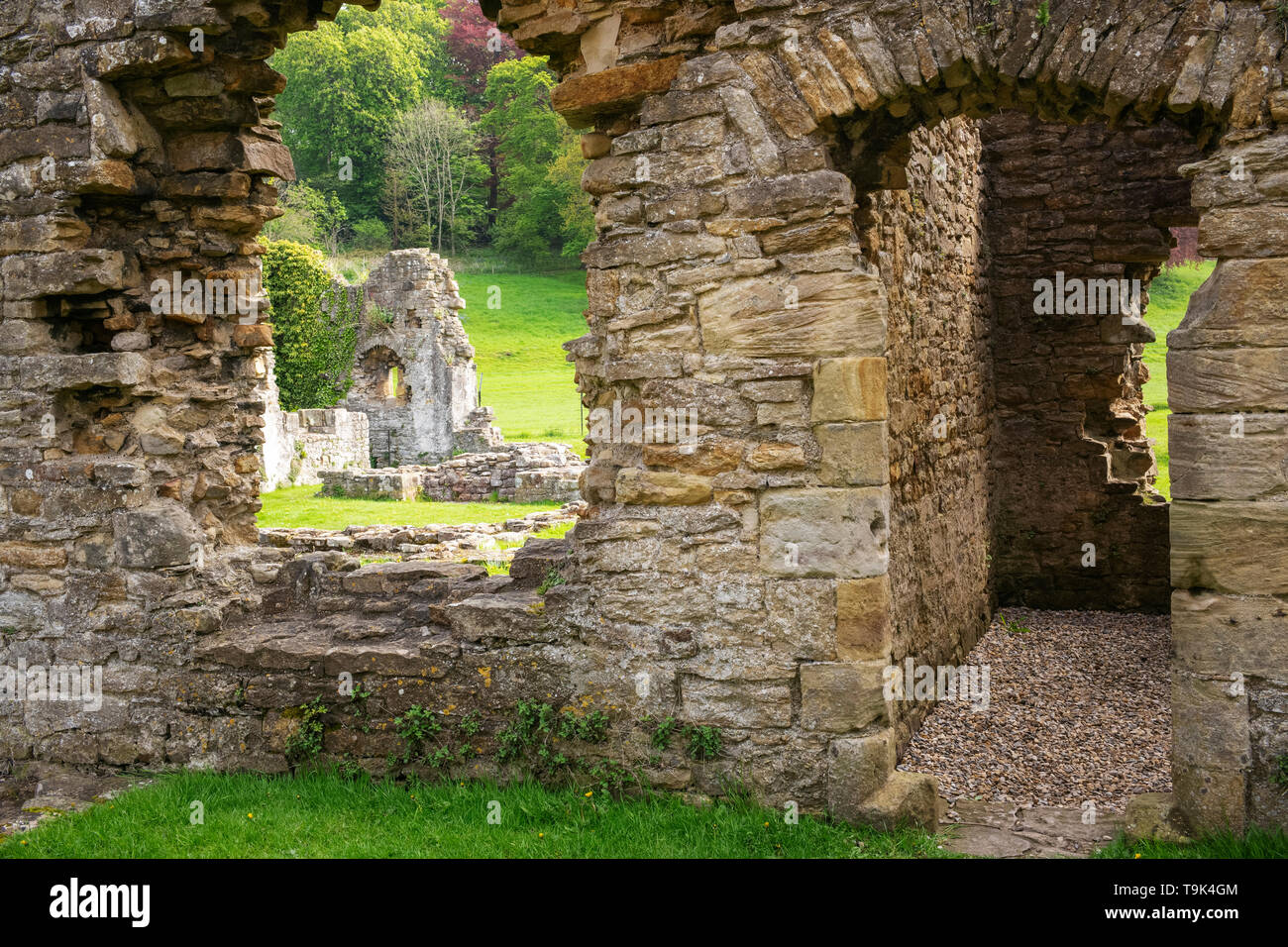 Le reste de l'atmosphère de l'abbaye facile, Richmond, Yorkshire, UK Banque D'Images