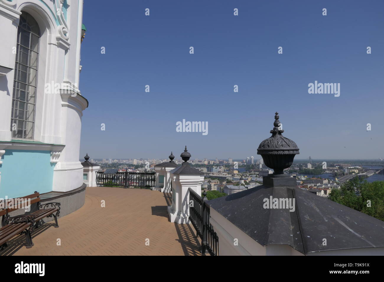 Vue depuis l'église de St Andrew à la ville de Kiev, Ukraine Banque D'Images