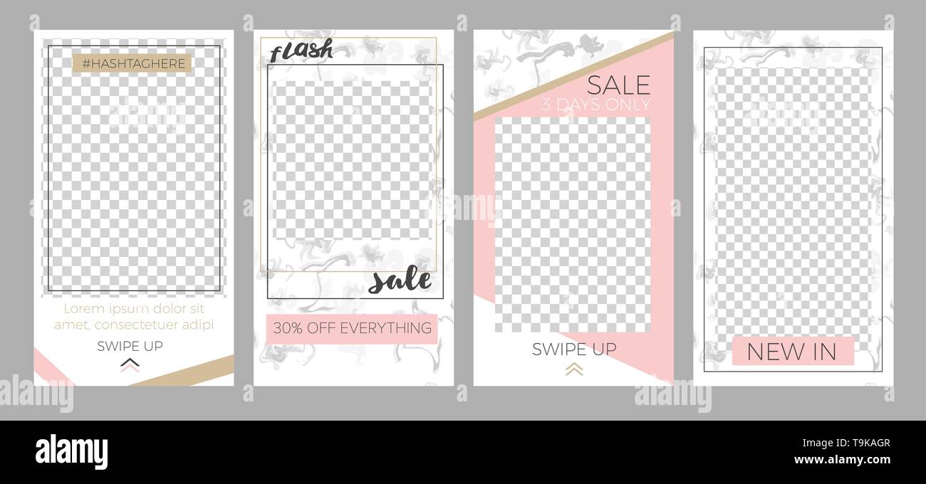 Ensemble de modèles pour des histoires avec place pour la photo Illustration de Vecteur