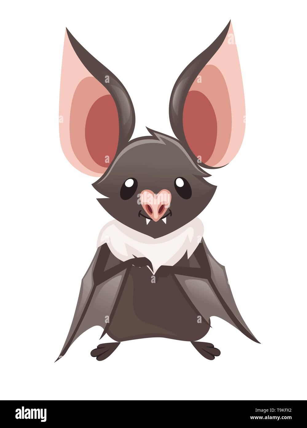 Cartoon bat. Chauve-souris vampire mignon, mammifère volant. Télévision vector illustration isolé sur fond blanc. Cartoon character design. Illustration de Vecteur
