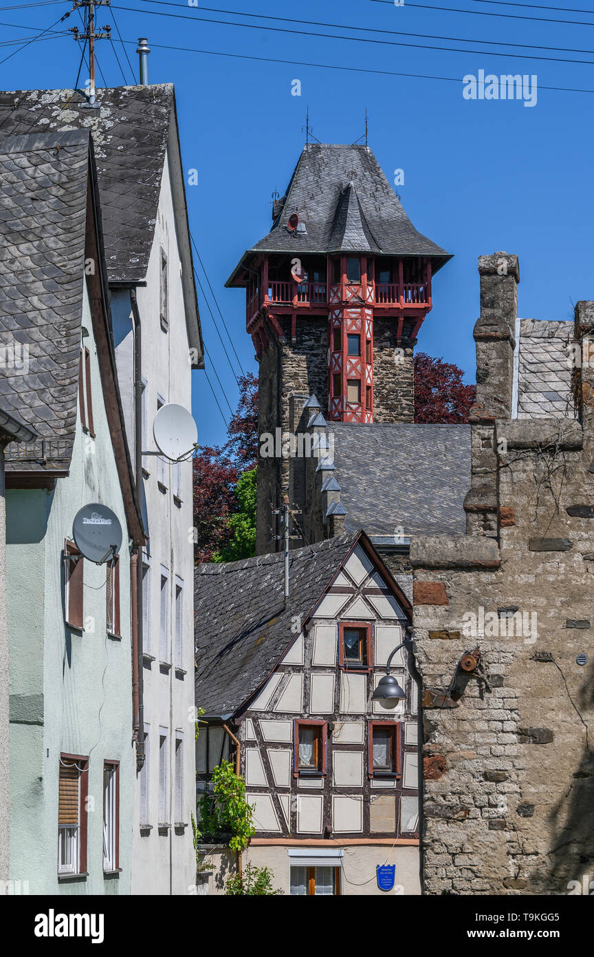 Maisons à colombage, Varazze, vallée de la Moselle, Allemagne Banque D'Images Maisons à colombage, Varazze, vallée de la Moselle, Allemagne Banque D'Images