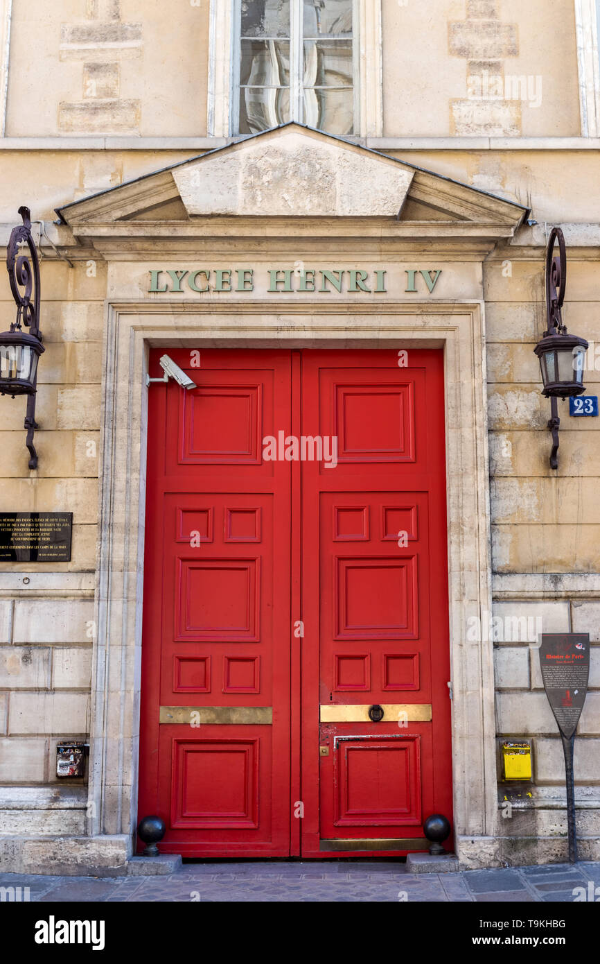 Entrée au Lycée Henri-IV - Paris, France Banque D'Images