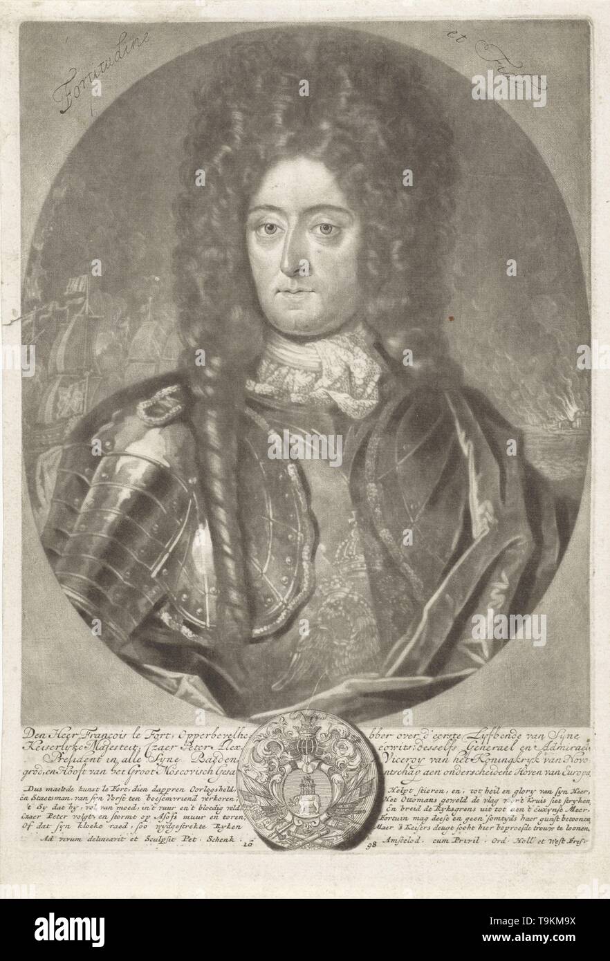 Portrait du général amiral François Lefort (1656-1699). Musée : collection privée. Auteur : Schenk, Pierre (Petrus), l'Aîné. Banque D'Images