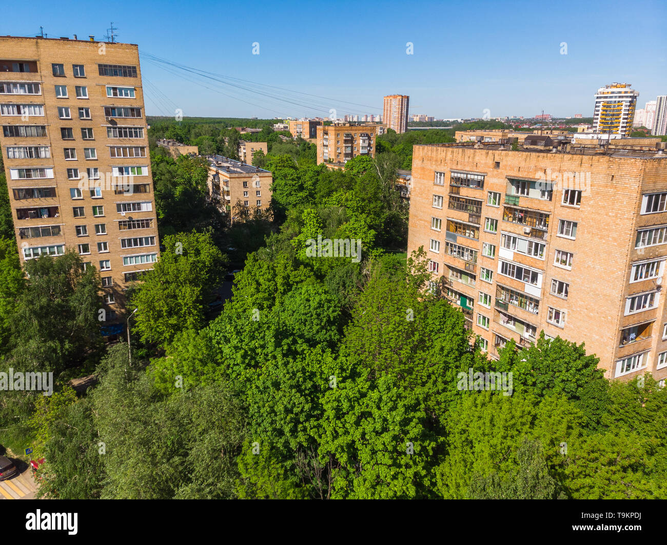 Le paysage urbain à Khimki ville d'en haut. La Russie Banque D'Images