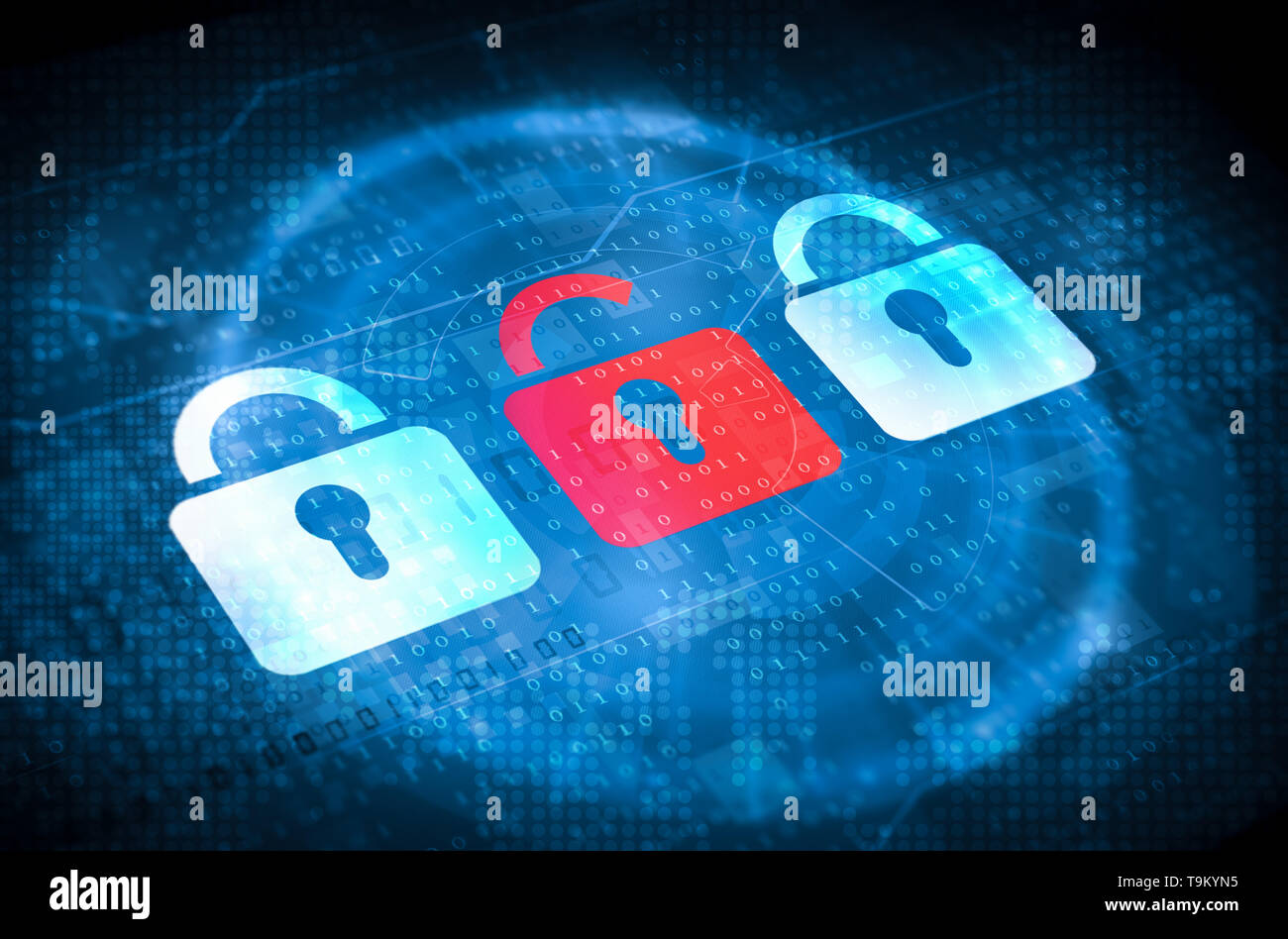 Symboles cadenas de sécurité internet concept. Banque D'Images
