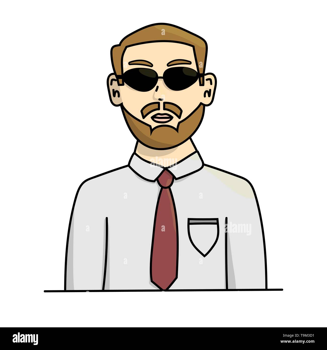 L'Homme à lunettes. Stock vector cartoon illustration isolé Illustration de Vecteur