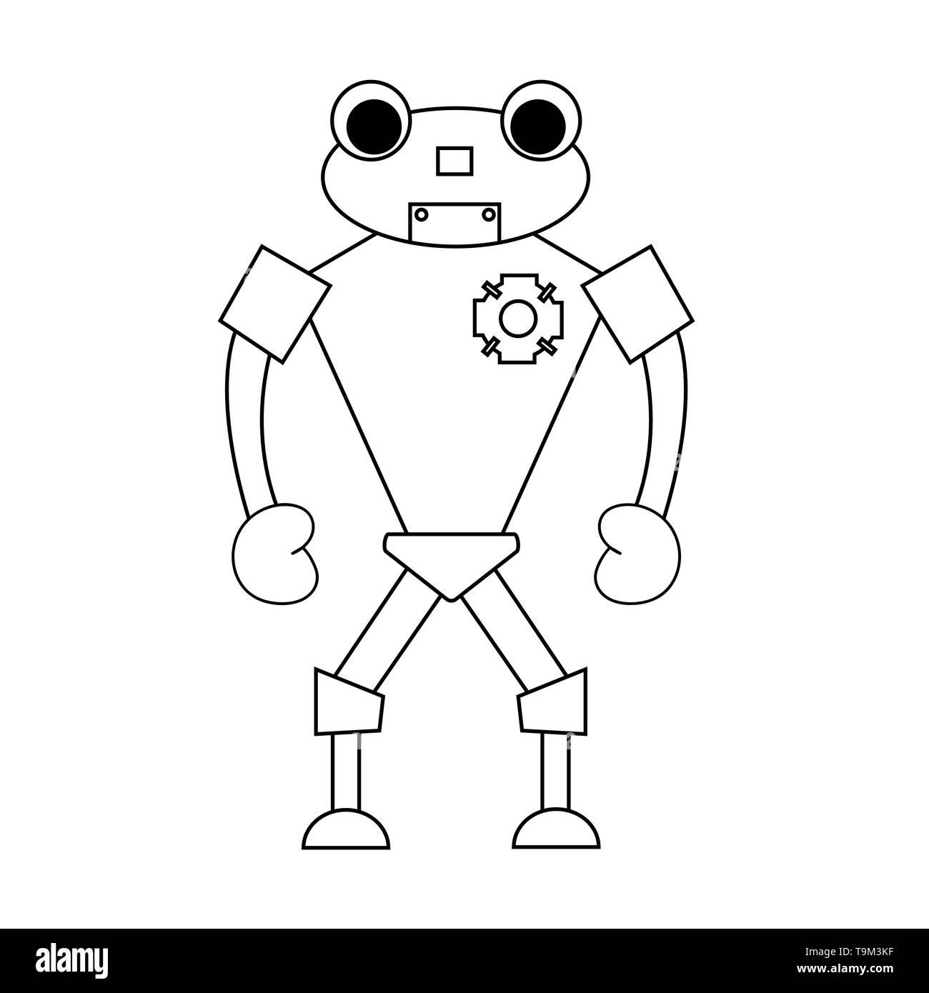 Les grandes lignes du robot. Illustration vectorielle stock Illustration de Vecteur