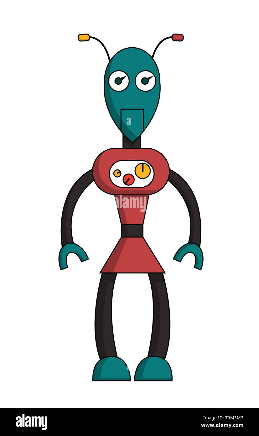 Personnage Robot girl. Illustration vectorielle stock Illustration de Vecteur