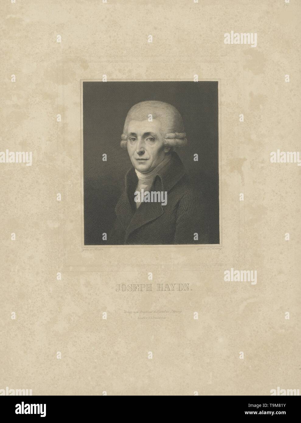 Portrait du compositeur Joseph Haydn (1732-1809). Musée : collection privée. Auteur : Breitkopf & Härtel. Banque D'Images