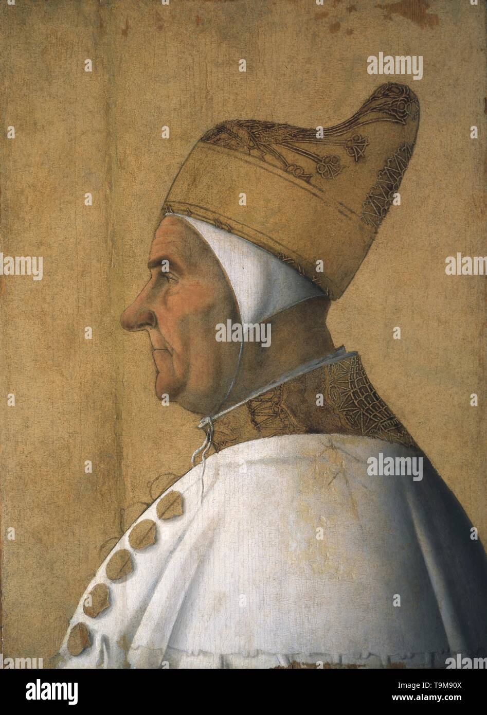 Portrait du Doge Giovanni Mocenigo. Musée : Musée Correr, Venise. Auteur : Gentile Bellini. Banque D'Images