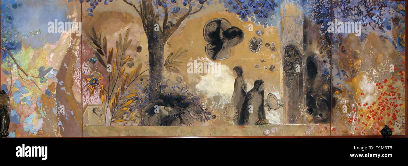 La nuit. Musée : Abbaye de Fontfroide, Narbonne. Auteur : Odilon Redon. Banque D'Images