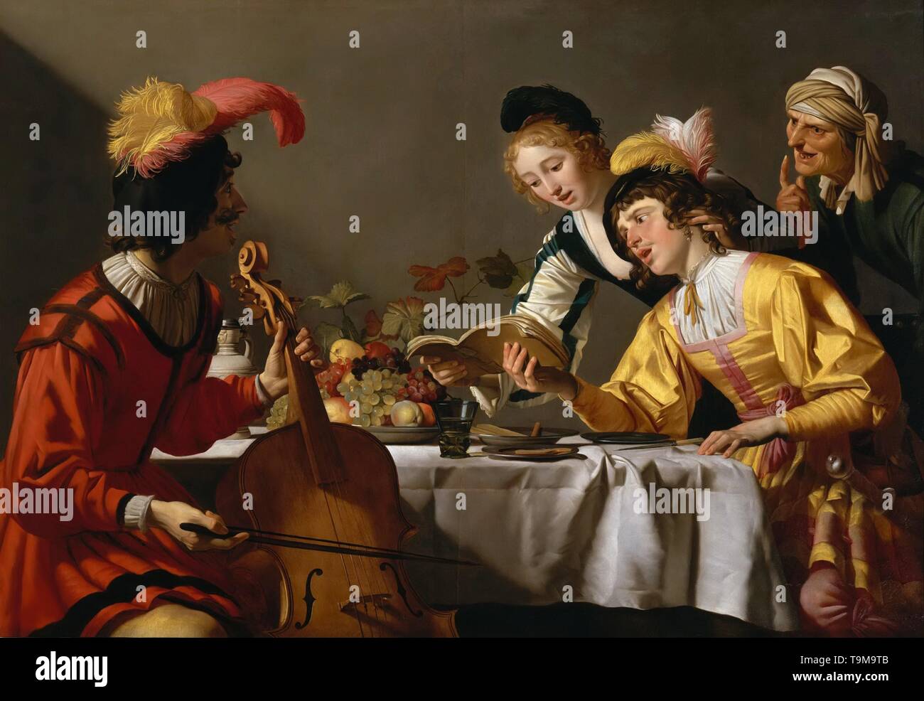 Les concerts. Musée : Galleria Borghese, Rome. Auteur : Gerrit van Honthorst. Banque D'Images