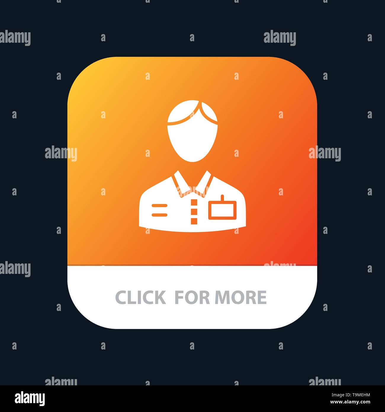 Chasseur, Groom, portier, hôtel, icône de l'application Mobile de Service Design Illustration de Vecteur