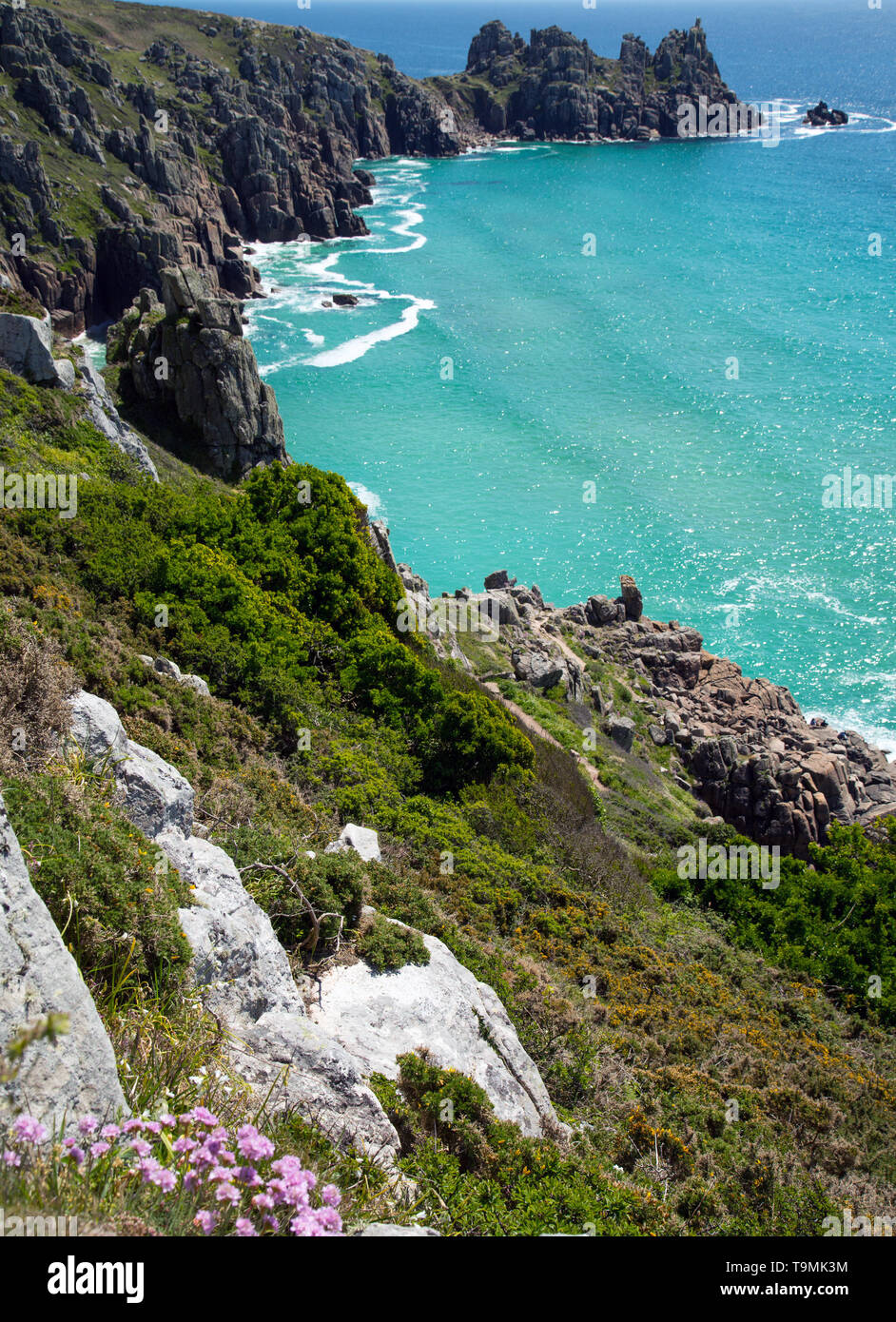 Treen Falaise, Cornwall Banque D'Images