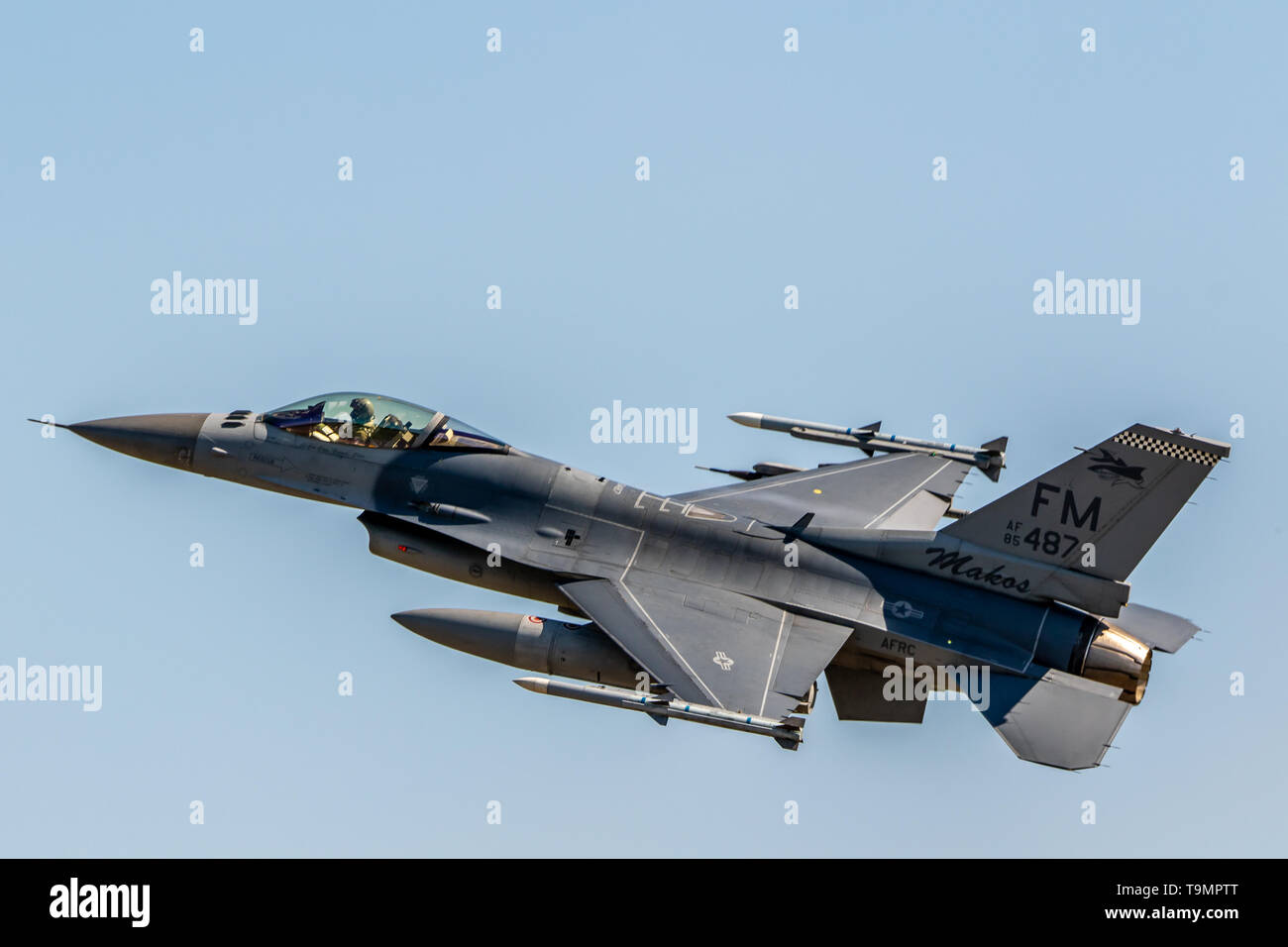 F-16C Fighting Falcon du 93e Escadron de chasse, 482e Escadre de chasse au décollage à RAF Lakenheath Banque D'Images