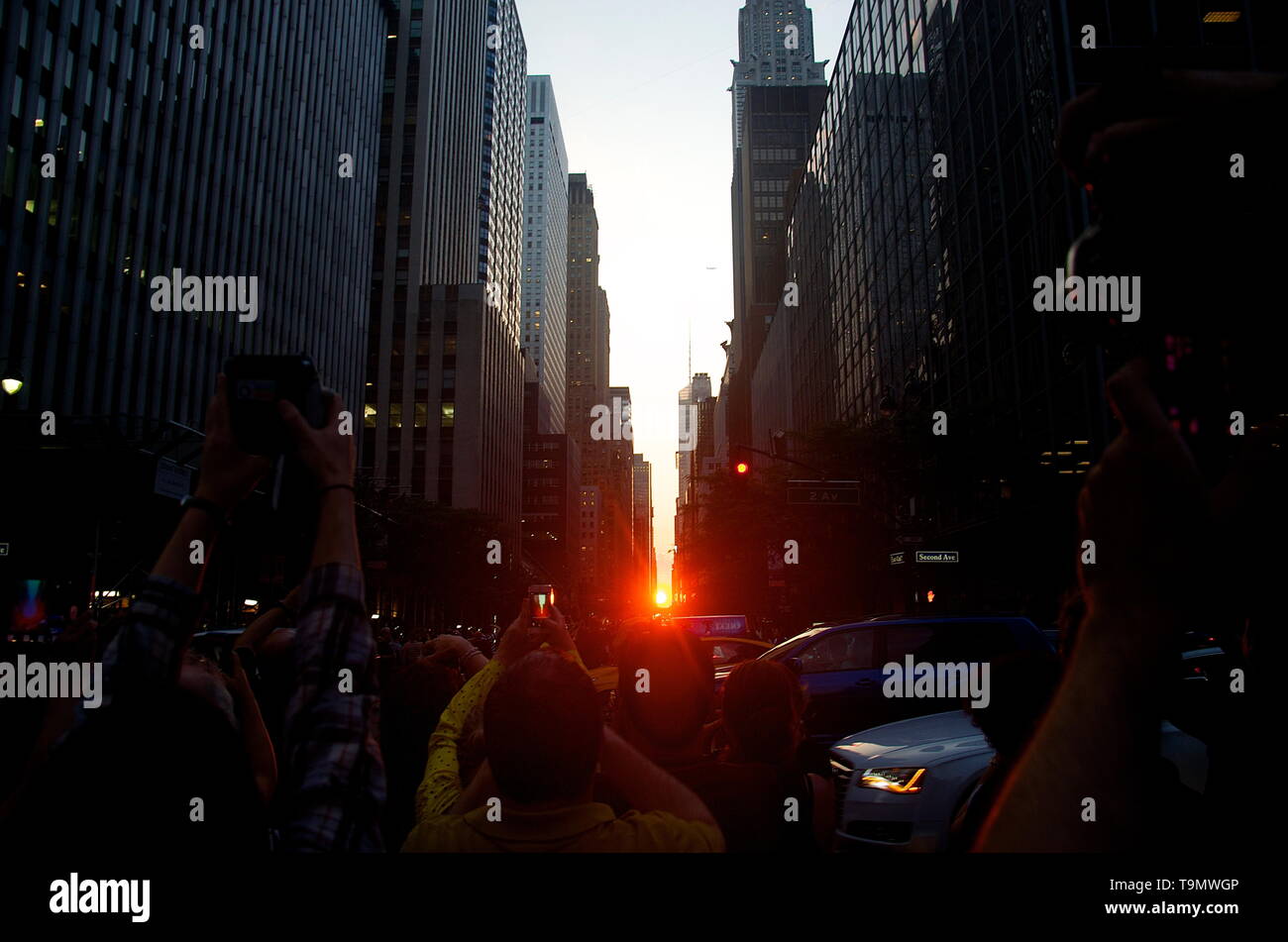 Manhattanhenge, New York City Banque D'Images