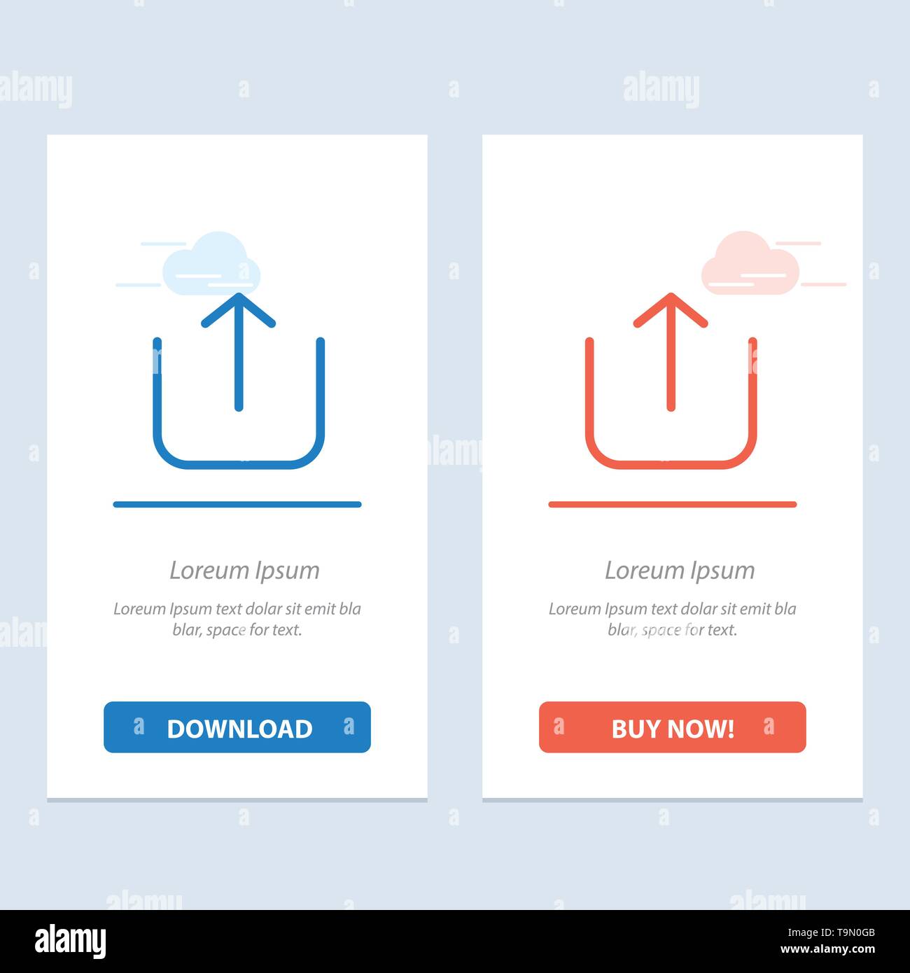 Instagram, le haut, bleu et rouge de téléchargement Téléchargez et achetez Widget web Modèle de carte Illustration de Vecteur