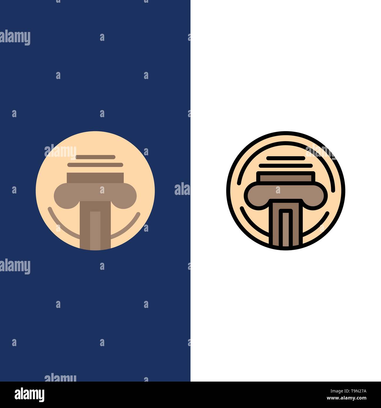 Type d'imprimante, machine à écrire, l'écrivain, d'icônes. Télévision et ligne rempli Icon Set vector Blue Background Illustration de Vecteur