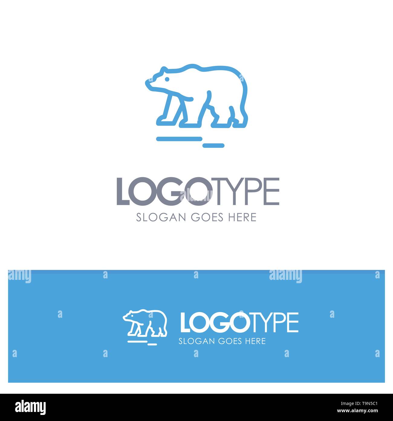 Animal, ours, ours polaire, Canada contour bleu Logo avec pour slogan Image  Vectorielle Stock - Alamy
