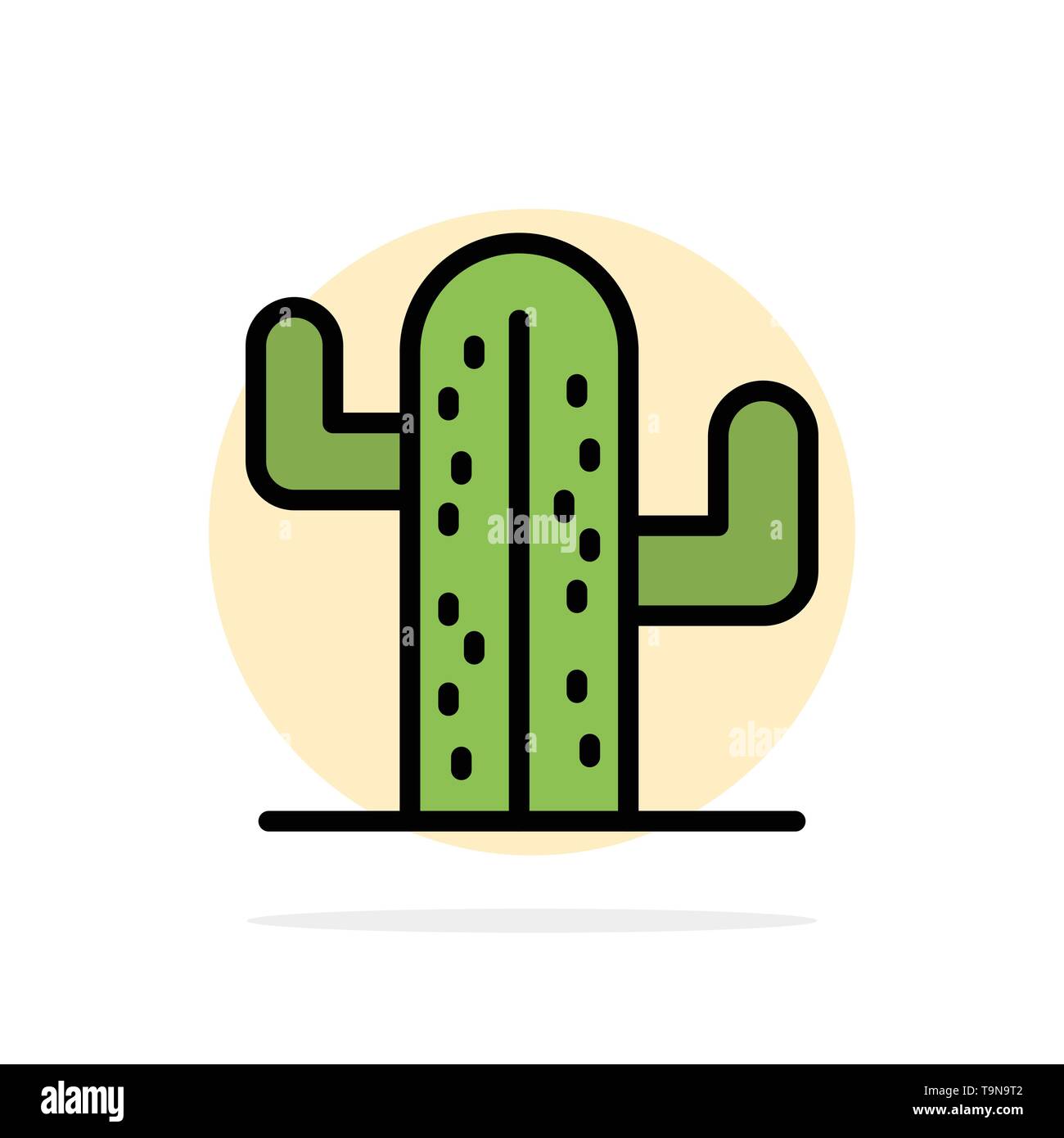 Cactus, USA, usine, American Abstract Circle Background Télévision Icône Couleur Illustration de Vecteur