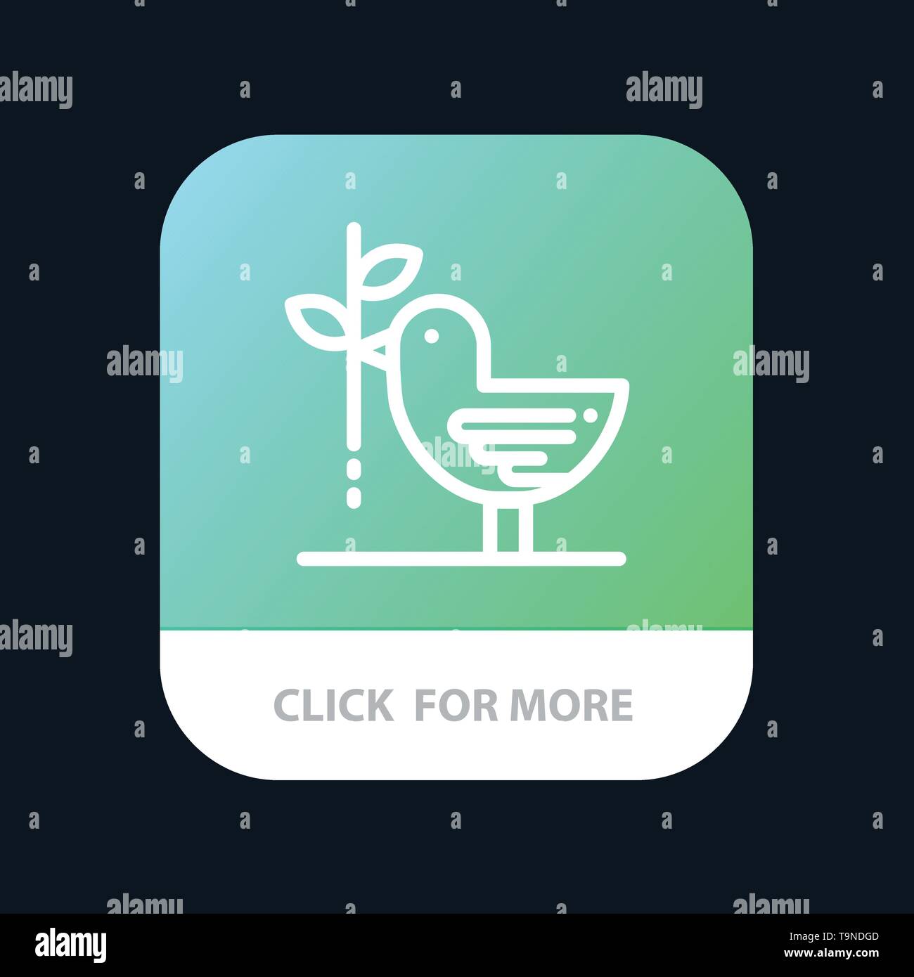 Accord, Dove, l'amitié, l'harmonie, le Pacifisme Mobile App Bouton. Version en ligne Android et IOS Illustration de Vecteur