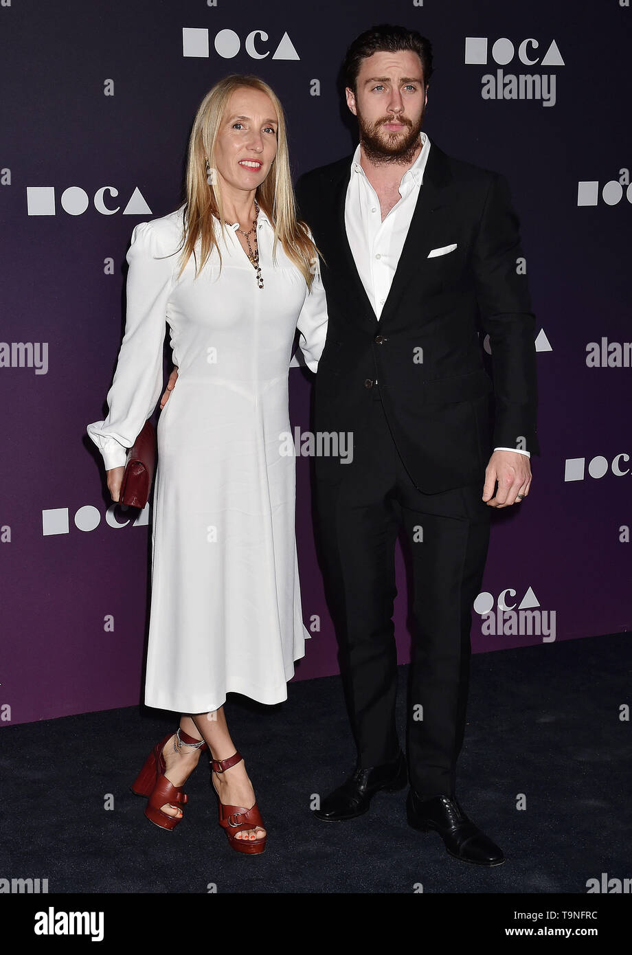 LOS ANGELES, CA - le 18 mai : Sam Taylor-Johnson (L) et Aaron Taylor-Johnson assister à la MOCA 2019 Prestations au Geffen Contemporary à MOCA le 18 mai 2019 à Los Angeles, Californie. Banque D'Images