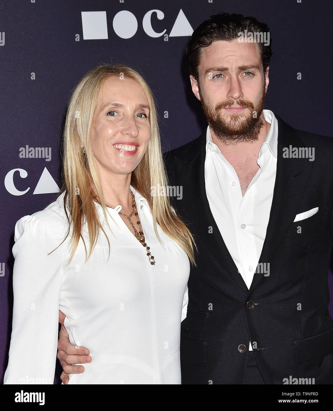 LOS ANGELES, CA - le 18 mai : Sam Taylor-Johnson (L) et Aaron Taylor-Johnson assister à la MOCA 2019 Prestations au Geffen Contemporary à MOCA le 18 mai 2019 à Los Angeles, Californie. Banque D'Images