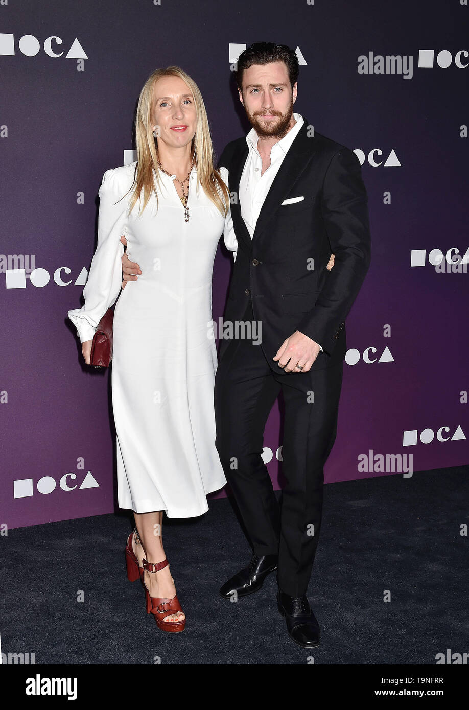 LOS ANGELES, CA - le 18 mai : Sam Taylor-Johnson (L) et Aaron Taylor-Johnson assister à la MOCA 2019 Prestations au Geffen Contemporary à MOCA le 18 mai 2019 à Los Angeles, Californie. Banque D'Images