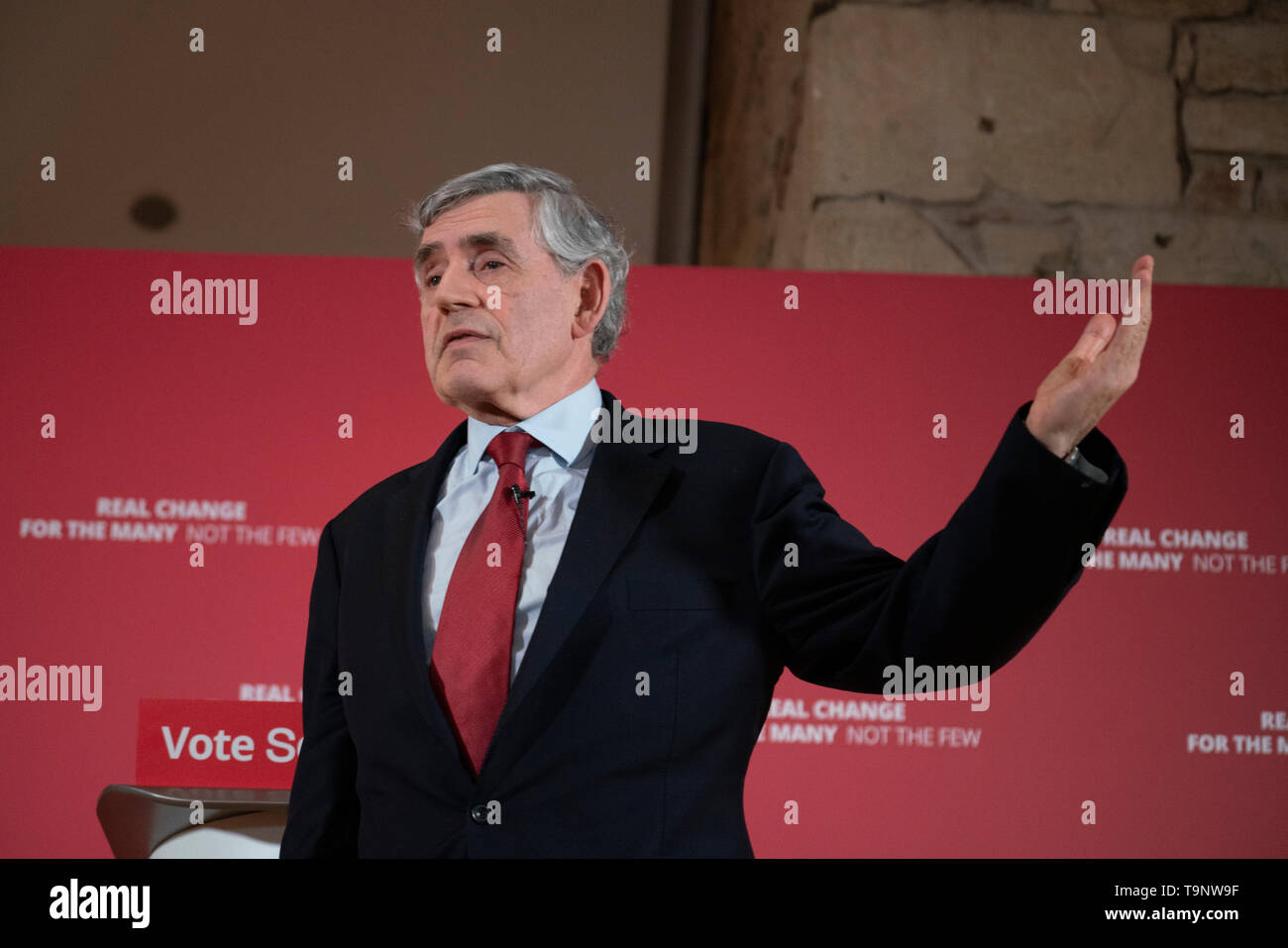 Glasgow, Ecosse, Royaume-Uni. 20 mai, 2019. L'ancien premier ministre Gordon Brown au lancement de la main-d'Écossais campagne Élections européennes au Phare à Glasgow. Credit : Iain Masterton/Alamy Live News Banque D'Images