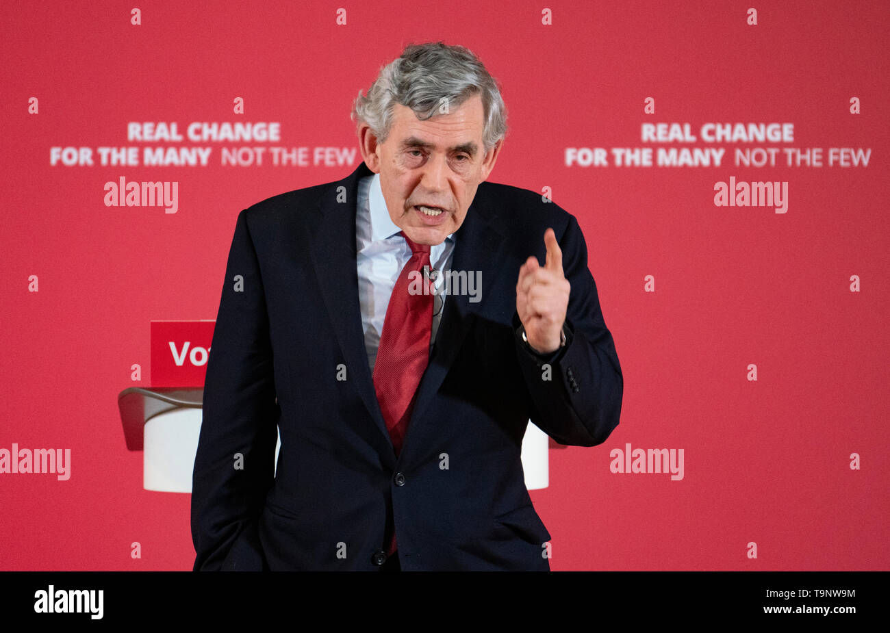 Glasgow, Ecosse, Royaume-Uni. 20 mai, 2019. L'ancien premier ministre Gordon Brown au lancement de la main-d'Écossais campagne Élections européennes au Phare à Glasgow. Credit : Iain Masterton/Alamy Live News Banque D'Images