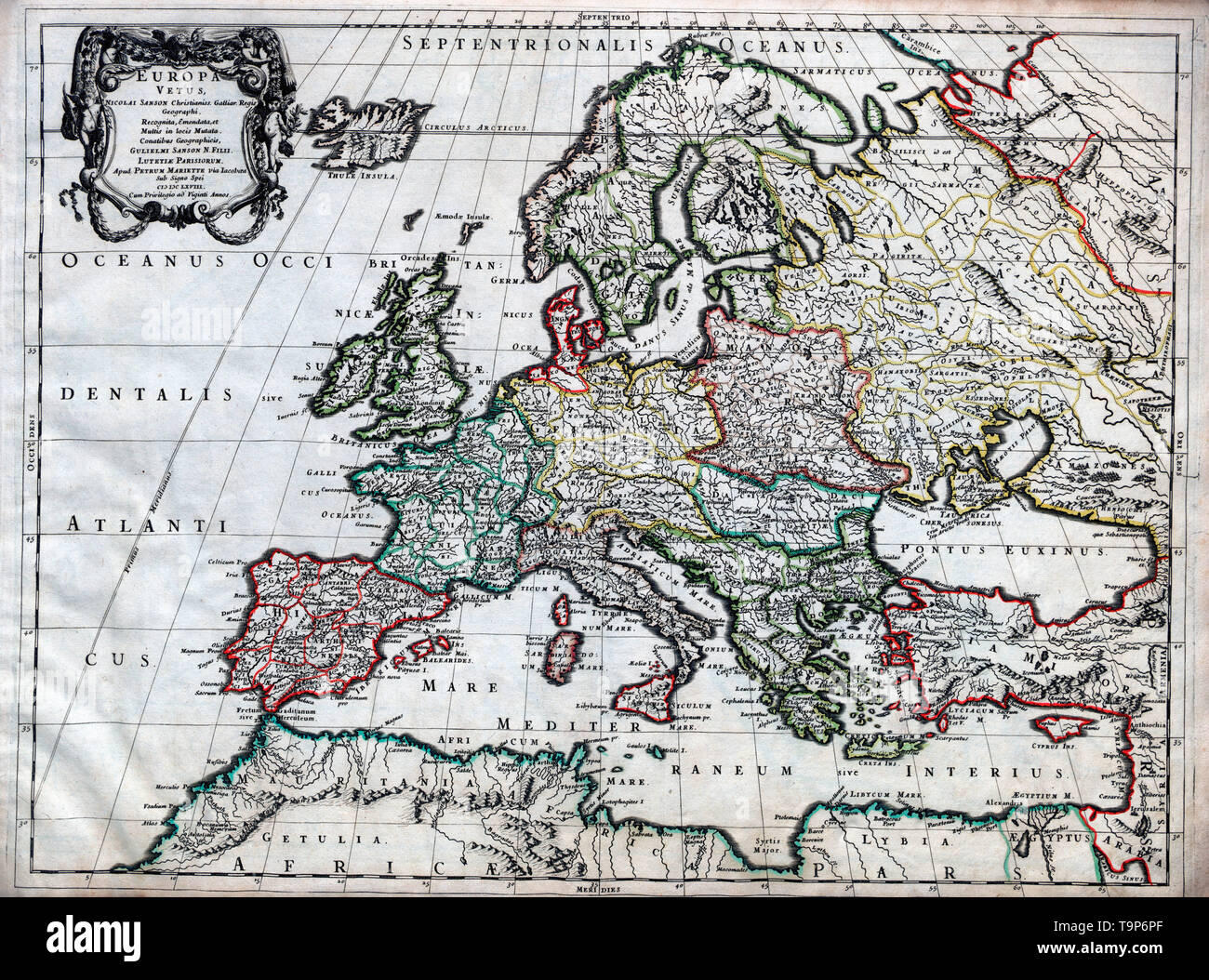 Carte de Europa Vetus - Atlas, vers 1700 Sanson Banque D'Images