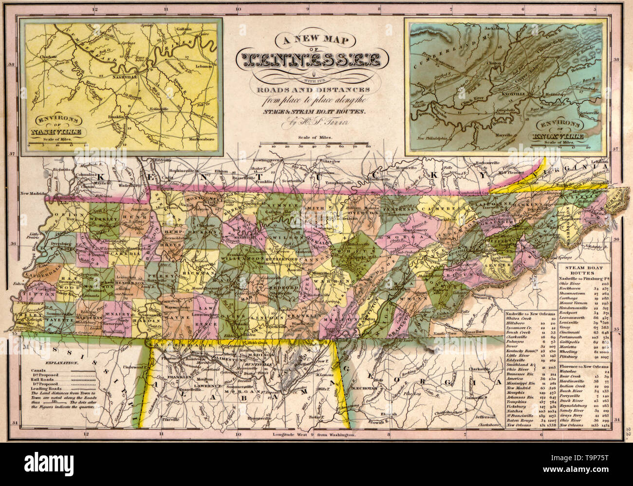 Plan de New York, 1844 Banque D'Images