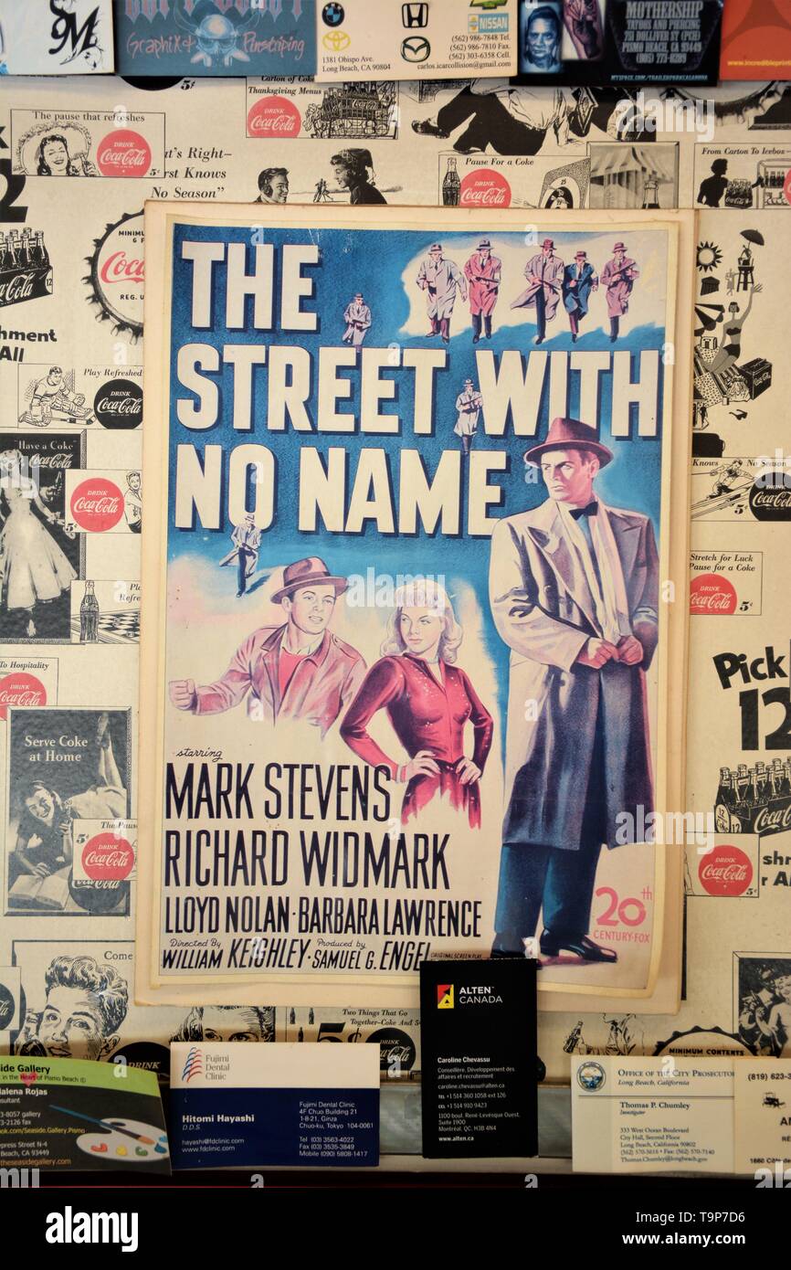 Affiche pour le film Street Sans Nom de 1948 avec Richard Widmark Lloyd Nolan Mark Stevens filmé à San Pedro et à Los Angeles en Californie à la télévision Banque D'Images