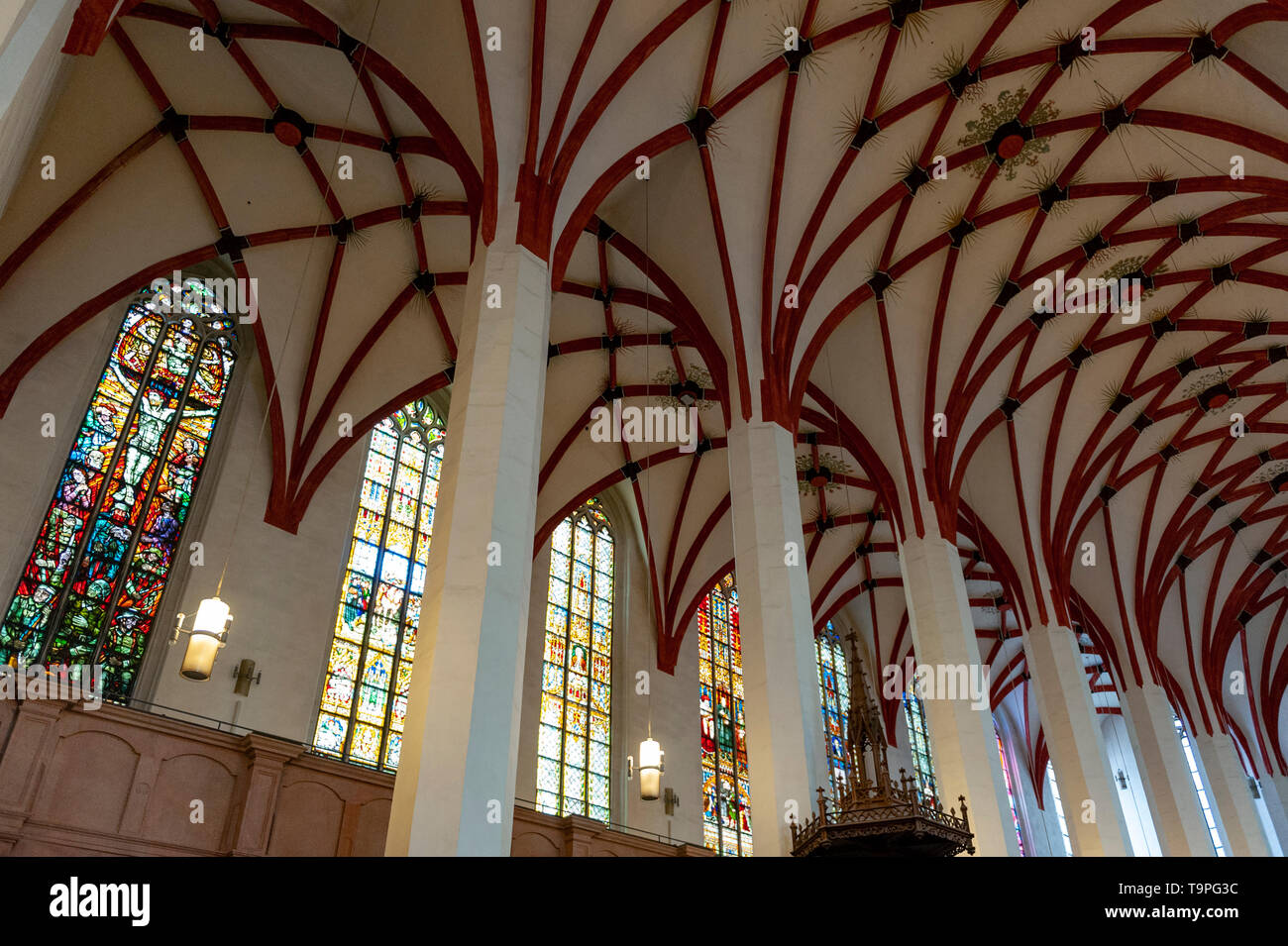 Leipzig, Allemagne - Octobre 2018 : l'intérieur de l'église St Thomas (un), Thomaskirche luthérienne de Leipzig, Allemagne Banque D'Images