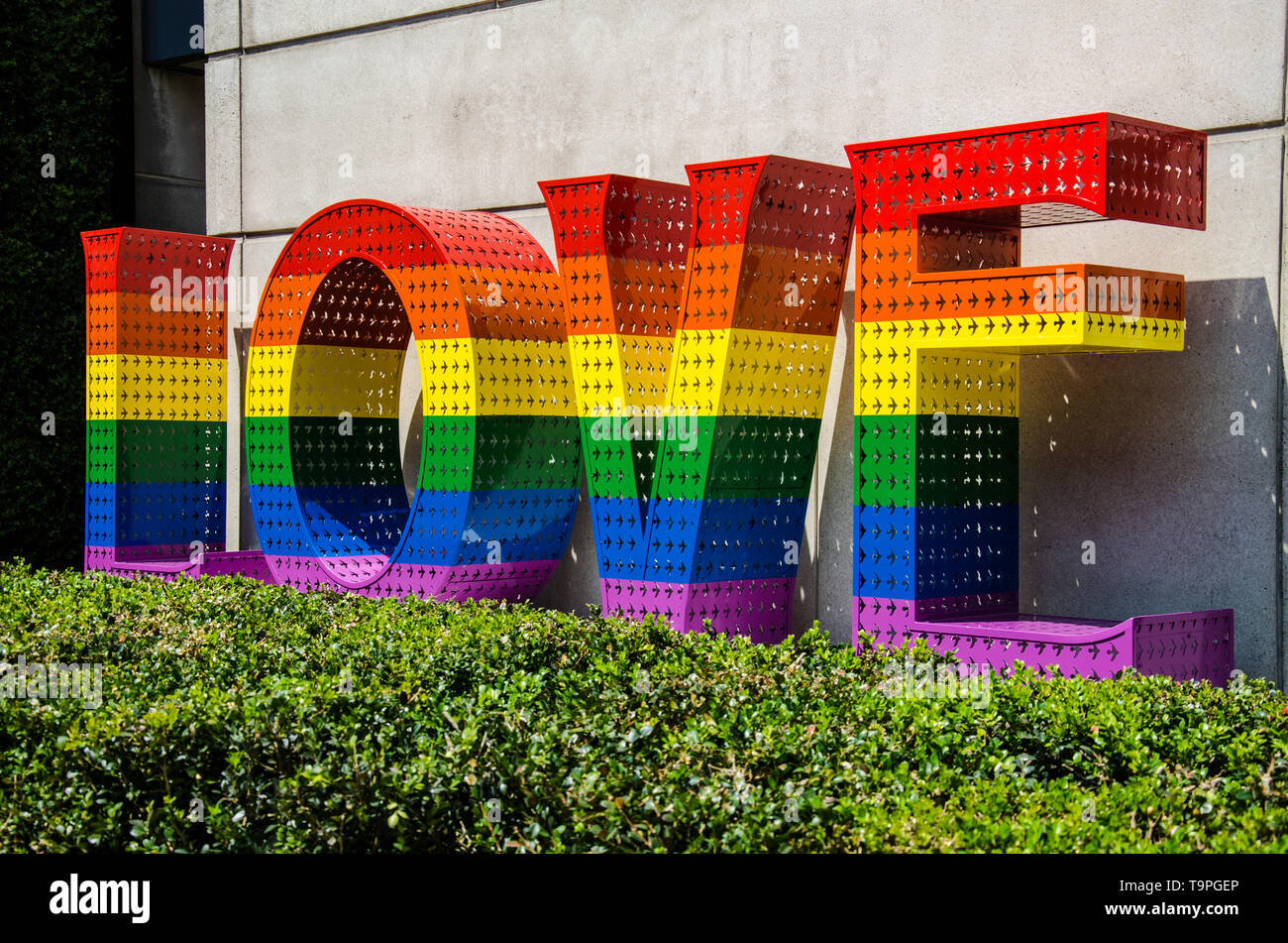 Colorés Hippie love sign Banque D'Images