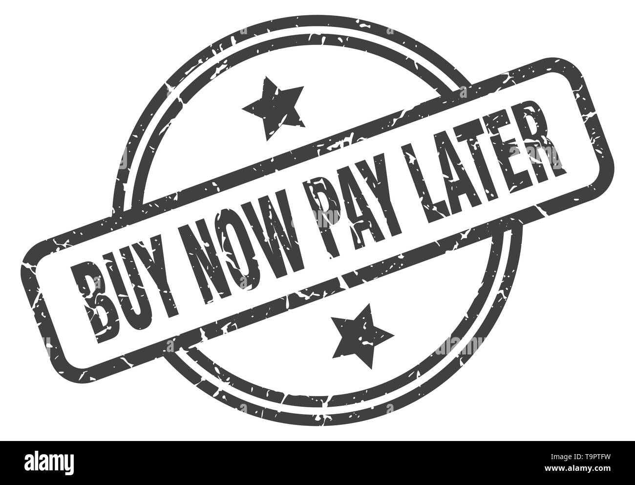Achetez maintenant, payez plus tard stamp isolated on white Illustration de Vecteur