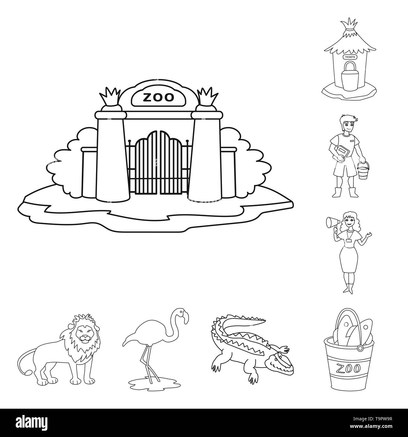 La conception d'animations vectorielles et de la forêt signe. Collection de divertissements et parc de symbole pour le web. Illustration de Vecteur