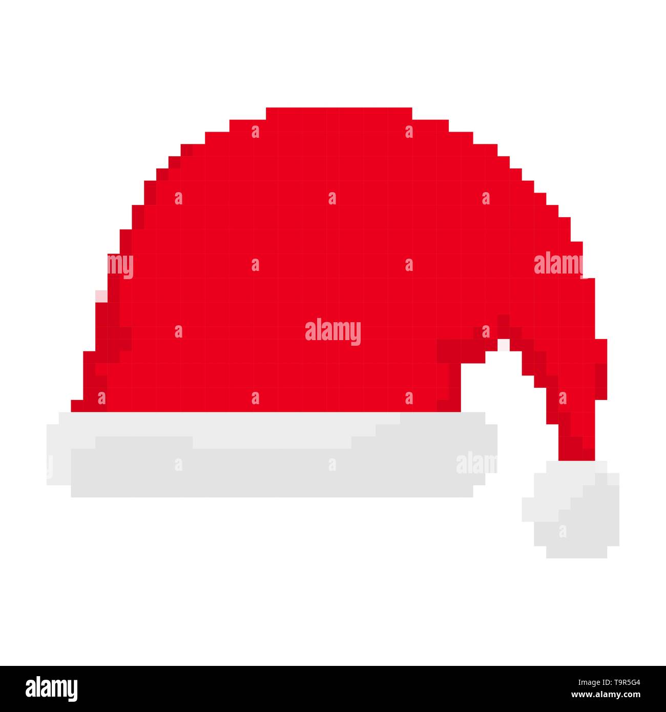 Icône en forme de chapeau Pixel art design. Vector illustration. L'icône de Red Hat dans le style plate Illustration de Vecteur