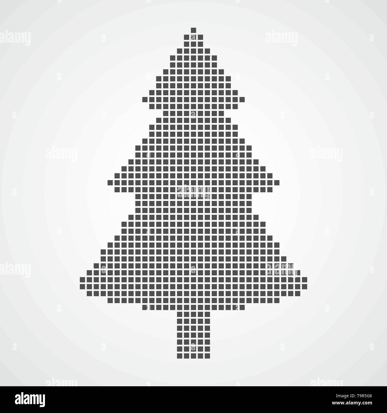 L'icône de l'arbre de Noël en pixel art design. Vector illustration. Arbre de Noël dans l'icône noire style plat Illustration de Vecteur