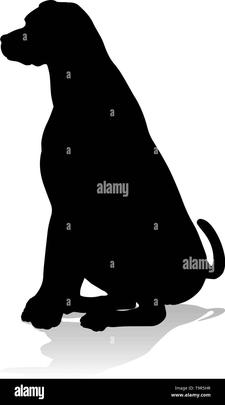 Silhouette chien Animal de compagnie Illustration de Vecteur