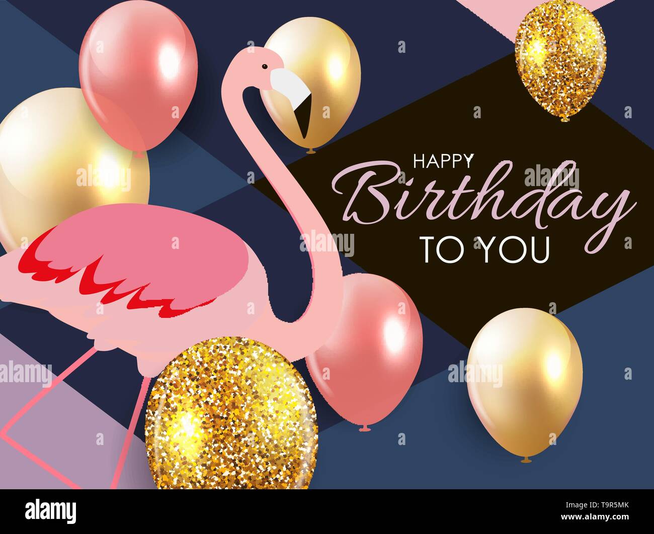 Cartoon couleur flamant rose sur un beau fonds de carte de souhaits pour voeux d'anniversaire. Vector Illustration. EPS10 Illustration de Vecteur Cartoon couleur flamant rose sur un beau fonds de carte de souhaits pour voeux d'anniversaire. Vector Illustration. EPS10 Illustration de Vecteur