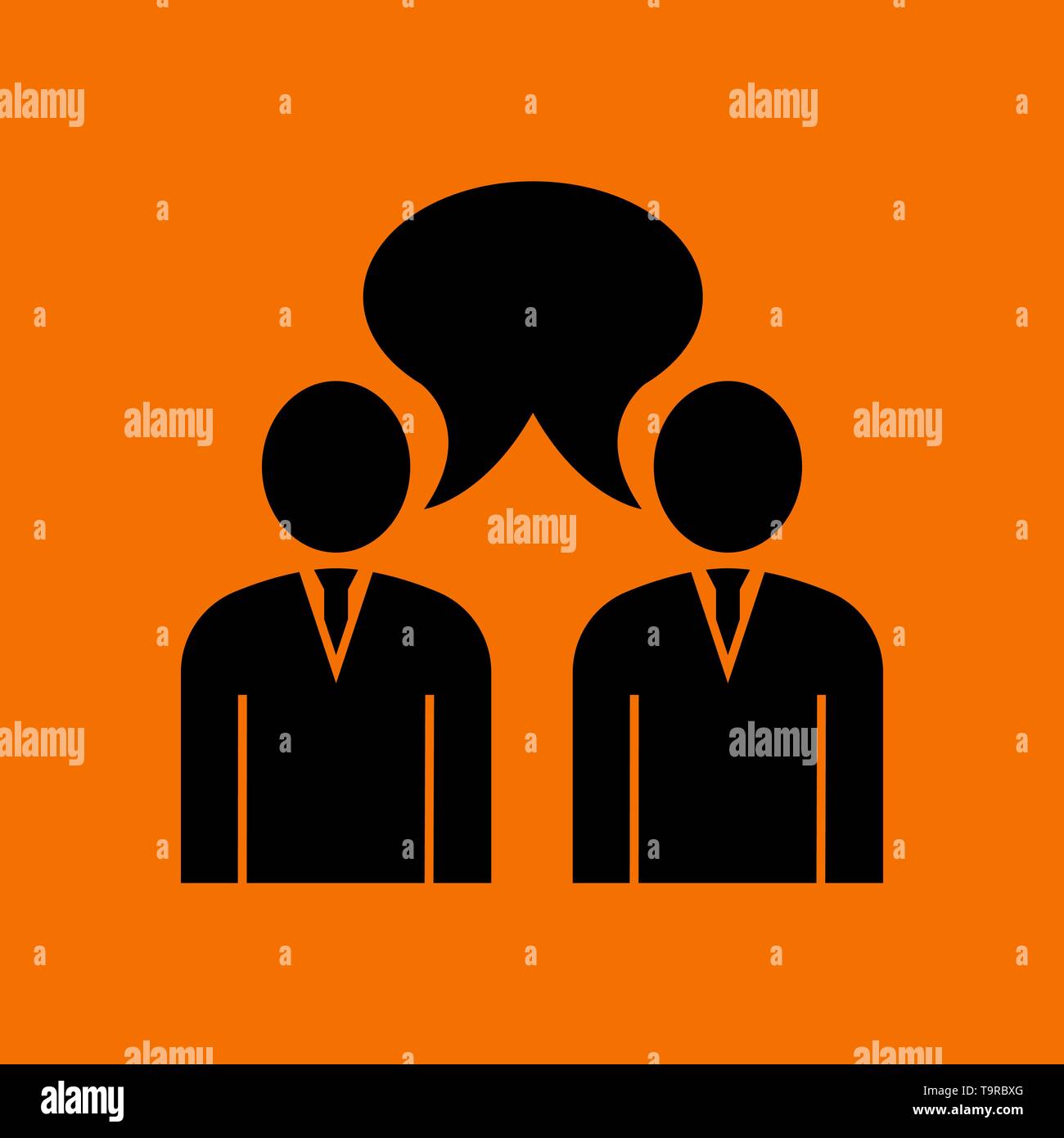 L'icône de chat. Noir sur fond orange. Vector Illustration. Illustration de Vecteur