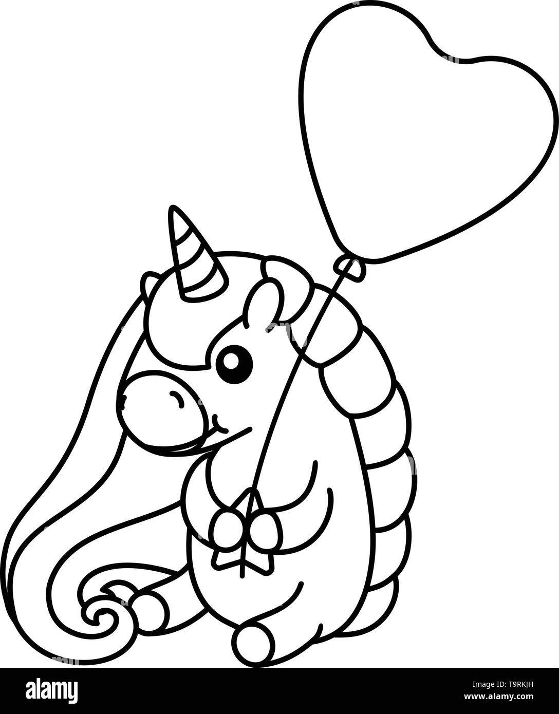 Vector Mignon Bebe Licorne Kids Coloring Book Page Image Vectorielle Stock Alamy