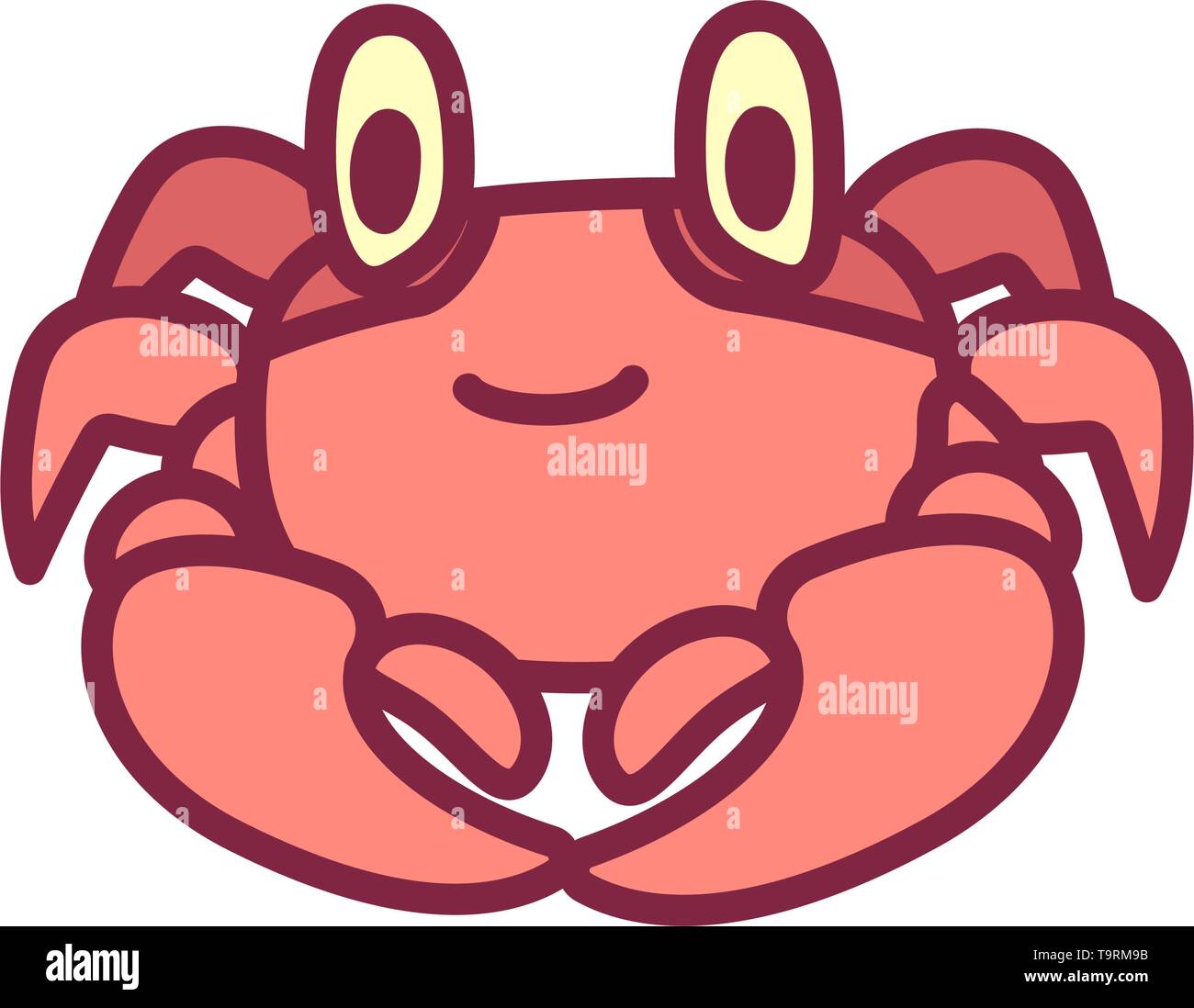 Mignon vecteur icône crabe Cancer signe du Zodiaque Illustration de Vecteur