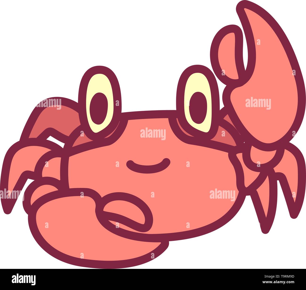 Mignon vecteur icône crabe Cancer signe du Zodiaque Illustration de Vecteur