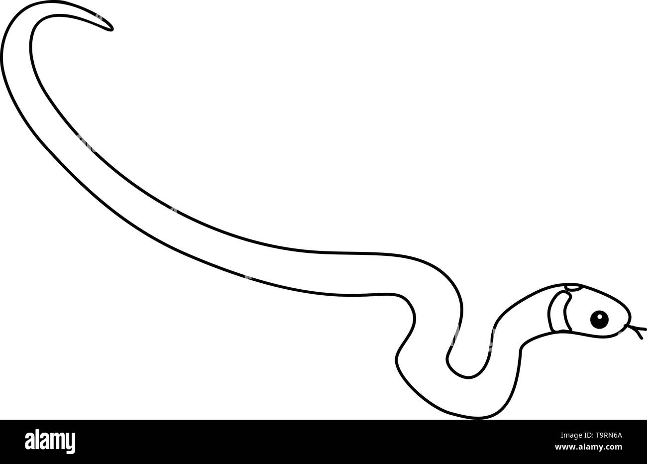 Ligne vector cartoon animal clip art couleuvre à collier, natrix Illustration de Vecteur